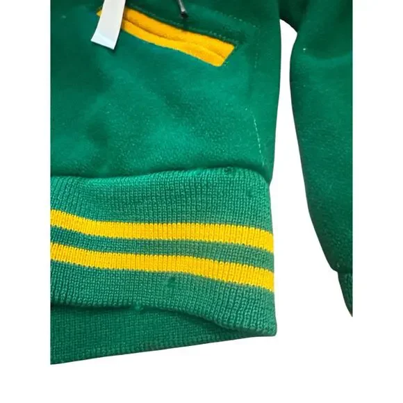Vintage Green & Yellow Wool Varsity Jacket Women's XS/S by Nelsons USA